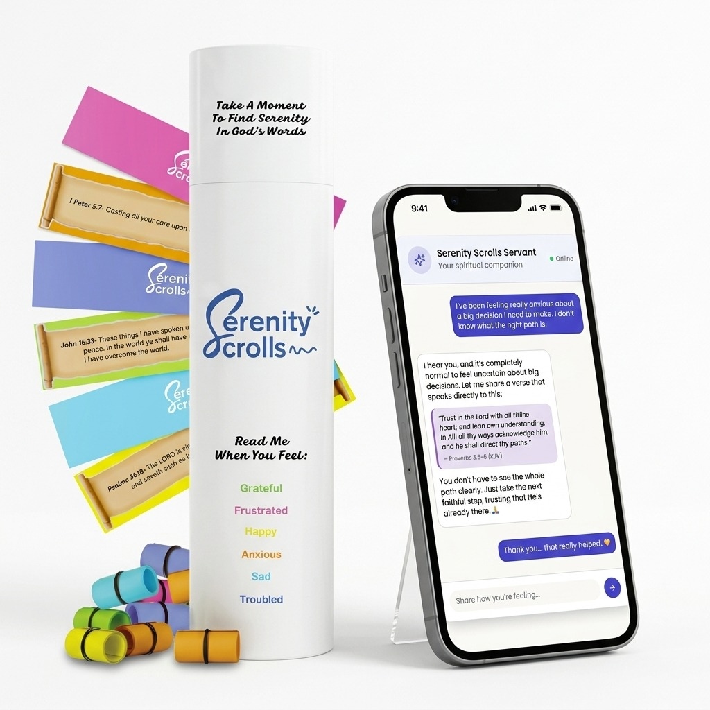 AI Servant Scripture companion and physical Serenity Scrolls Tube